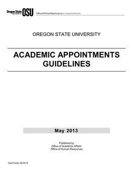 Academic Appointment Guidelines