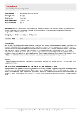 Datasheet Inhibitors / Agonists / Screening Libraries a DRUG SCREENING EXPERT