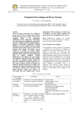 Transient Overvoltages in Power System