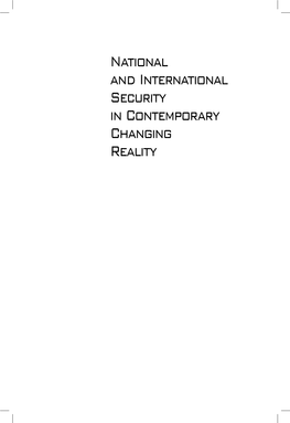 National and International Security in Contemporary Changing Reality
