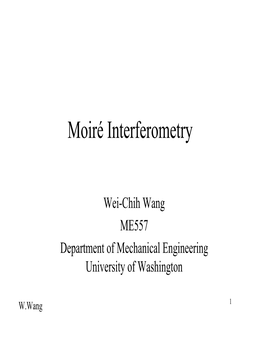 Moiré Interferometry
