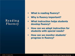 Reading Fluency