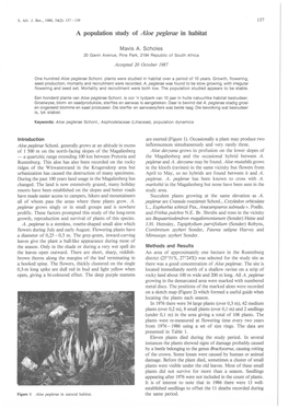 A Population Study of Aloe Peglerae in Habitat