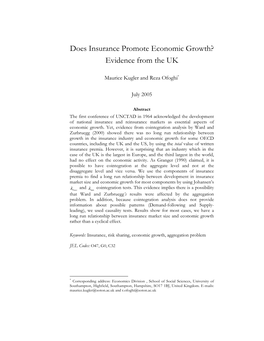 Does Insurance Promote Economic Growth? Evidence from the UK