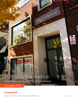 204 Spadina Avenue Newly Renovated Building - 5,521 SF (Divisible) for Lease: Office
