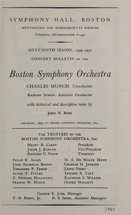 Boston Symphony Orchestra Concert Programs, Season 69, 1949-1950