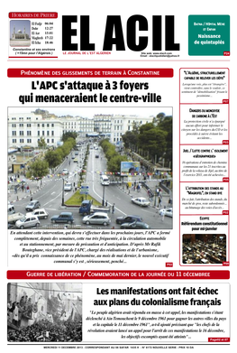 L'apc S'attaque À 3 Foyers Qui Menaceraient Le Centre-Ville