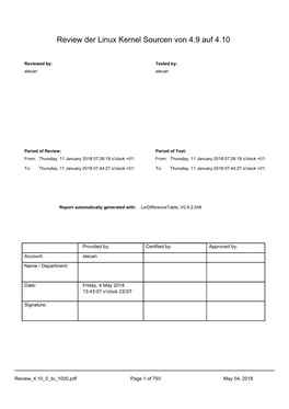 Review Der Linux Kernel Sourcen Von 4.9 Auf 4.10