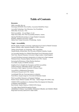 Table of Contents