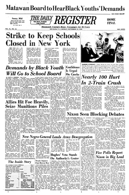 Strike to Keep Schools Closed in New York Ty YORK (AP) - the Missioner James E
