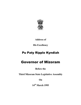 Governor of Mizoram