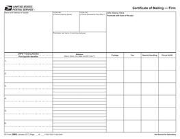 Certificate of Mailing — Firm