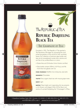 Republic Darjeeling Black Tea the Champagne of Teas