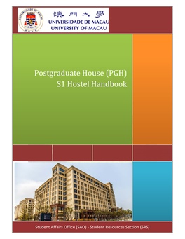 Postgraduate House (PGH) S1 Hostel Handbook
