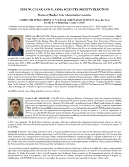 Ieee Nuclear and Plasma Sciences Society Election