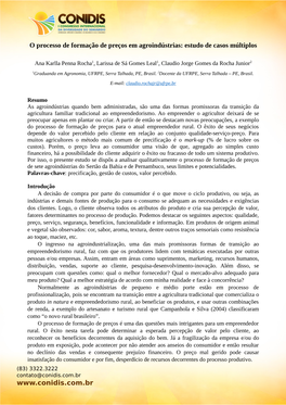 O Processo De Formação De Preços Em Agroindústrias: Estudo De Casos Múltiplos