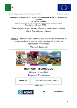 RAPPORT TECHNIQUE Rapport Provisoire