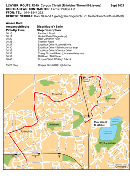 R019 Corpus Christi (Rhiwbina,Thornhill, Lisvane)