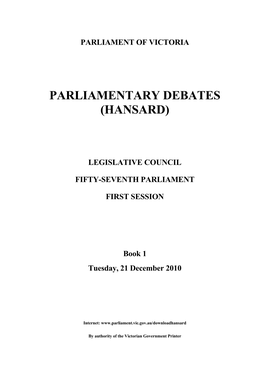 Parliamentary Debates (Hansard)