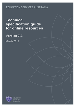 Technical Specification Guide for Online Resources