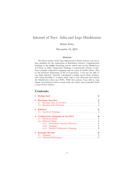 Internet of Toys: Julia and Lego Mindstorms