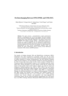 On Interchanging Between OWL/SWRL and UML/OCL