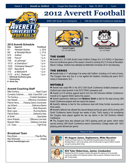 2012 Averett Football