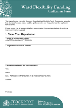 Ward Flexibility Funding Application Form