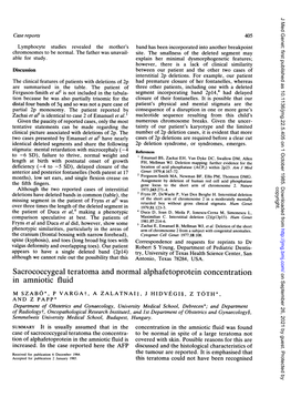 Sacrococcygeal Teratoma and Normal Alphafetoprotein Concentration on September 26, 2021 by Guest