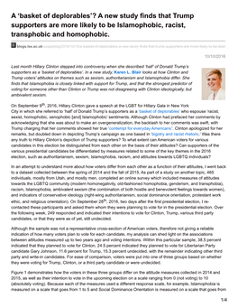 A New Study Finds That Trump Supporters Are More Likely to Be Islamophobic, Racist, Transphobic and Homophobic