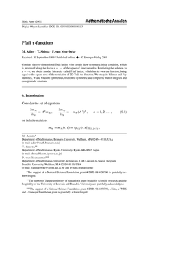 Mathematische Annalen Digital Object Identiﬁer (DOI) 10.1007/S002080100153