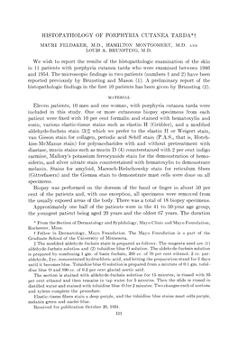 Histopathology of Porphyria Cutanea Tarda 133