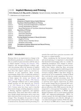 2.33 Implicit Memory and Priming W