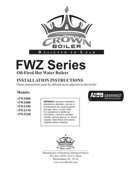 FWZ Series Boiler Is a Cast Iron Oil-Fired Water Boiler Designed for Use in Closed Forced Circulation Heating Systems