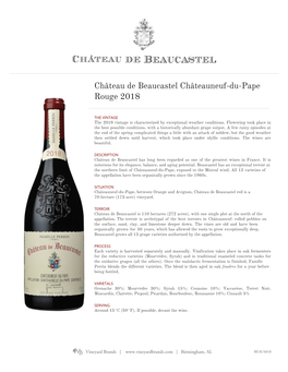 Château De Beaucastel Châteauneuf-Du-Pape Rouge 2018