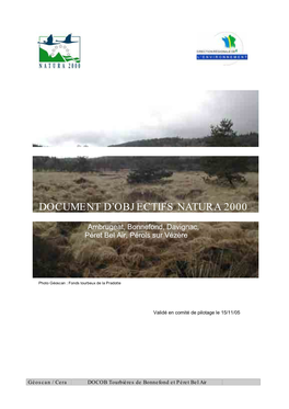 Document D'objectifs Natura 2000