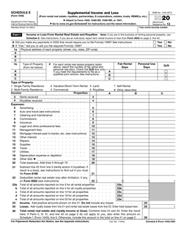 2020 Schedule E (Form 1040) 2020 Attachment Sequence No