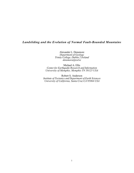 Landsliding and the Evolution of Normal Fault-Bounded Mountains