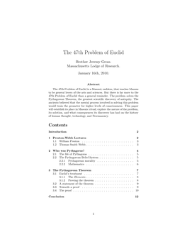 The 47Th Problem of Euclid