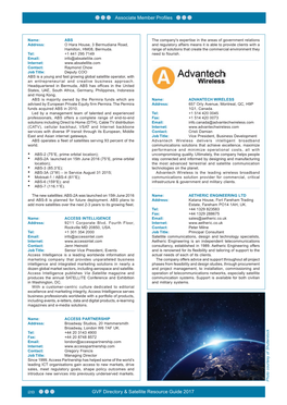 Associate Member Profiles GVF Directory & Satellite Resource