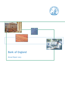 Bank of England Annual Report 2003 Contents