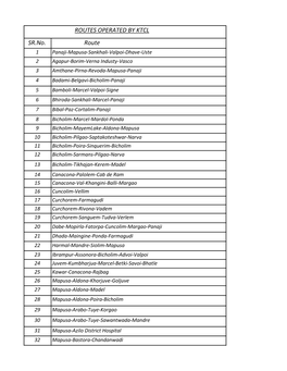 SR.No. Route ROUTES OPERATED by KTCL