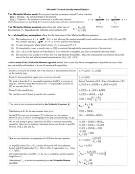 Kinetics the Michaelis-Menten Model for Enzyme Kinetics Presumes A