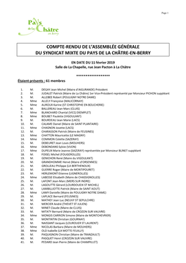 Compte-Rendu De L'assemblée Générale