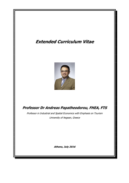 Extended Curriculum Vitae