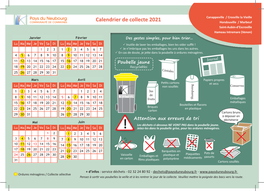 Calendrier De Collecte 2021 Lu Ma Me J