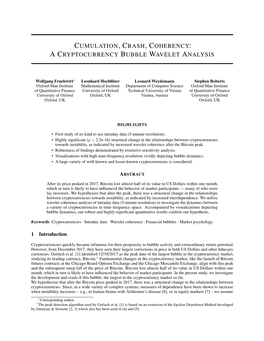 A Cryptocurrency Bubble Wavelet Analysis