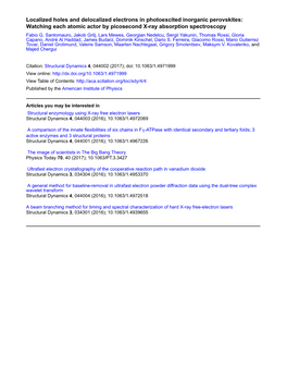 Localized Holes and Delocalized Electrons in Photoexcited Inorganic Perovskites: Watching Each Atomic Actor by Picosecond X-Ray Absorption Spectroscopy Fabio G