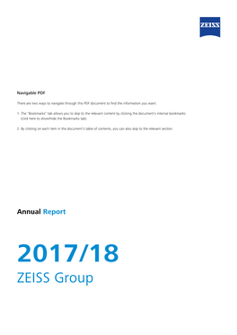 Annual Report 2017/18 of the ZEISS Group