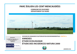 Parc Éolien Les Cent Mencaudées Commune De Solesmes Département Du Nord